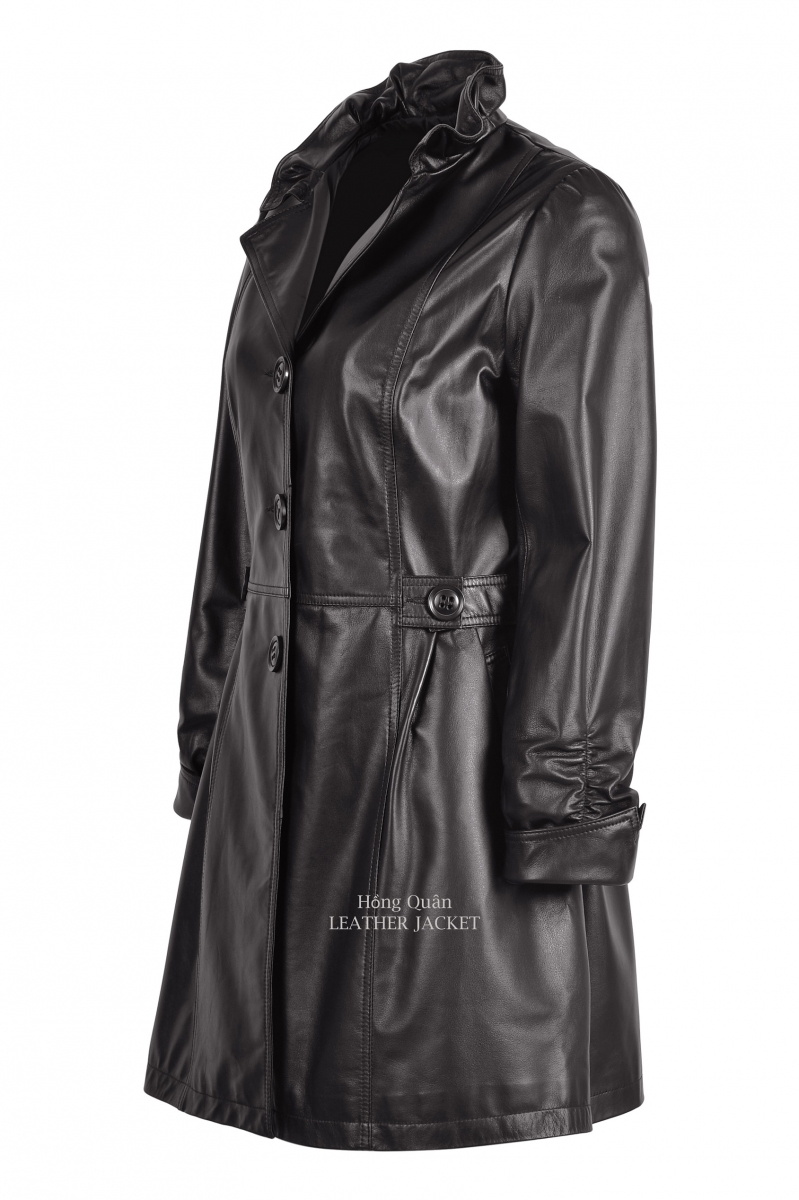 măng tô da thật nữ