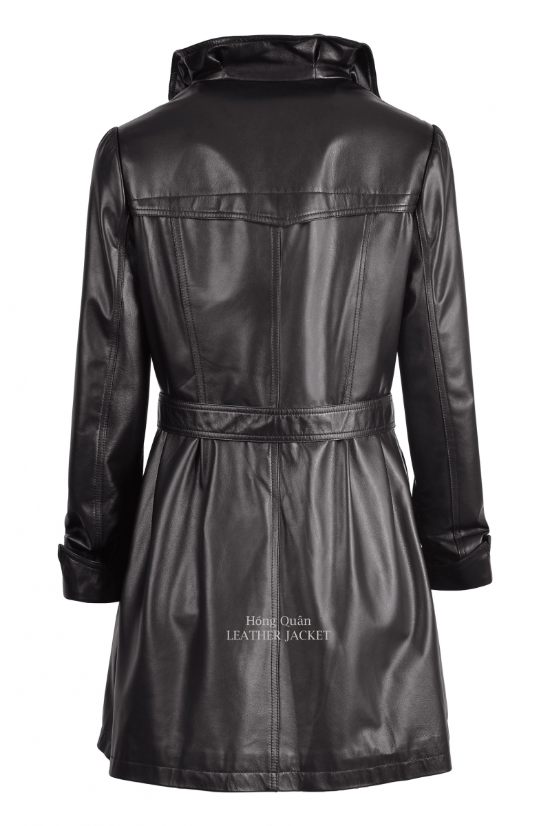 măng tô da thật nữ