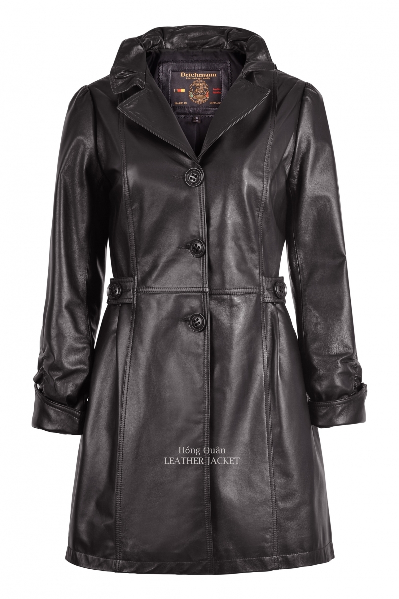 măng tô da thật nữ